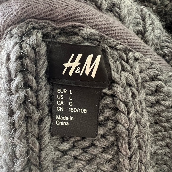 H&M mens cozy chunky cable shawl neck sweater - Picture 8 of 9
